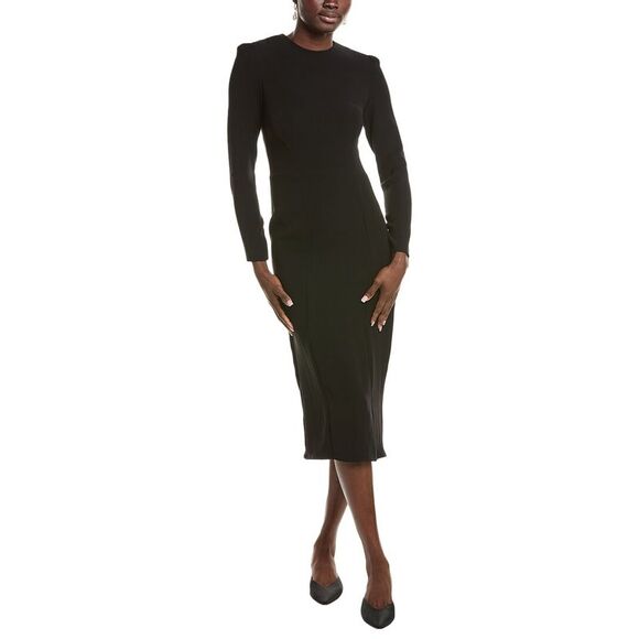 Officine Générale Womens Officine Generale Sully Fitted Midi Dress, Black - Picture 1 of 3